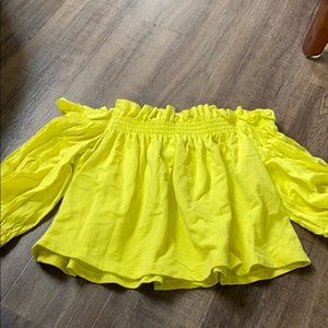 Yellow off the shoulder Zara top